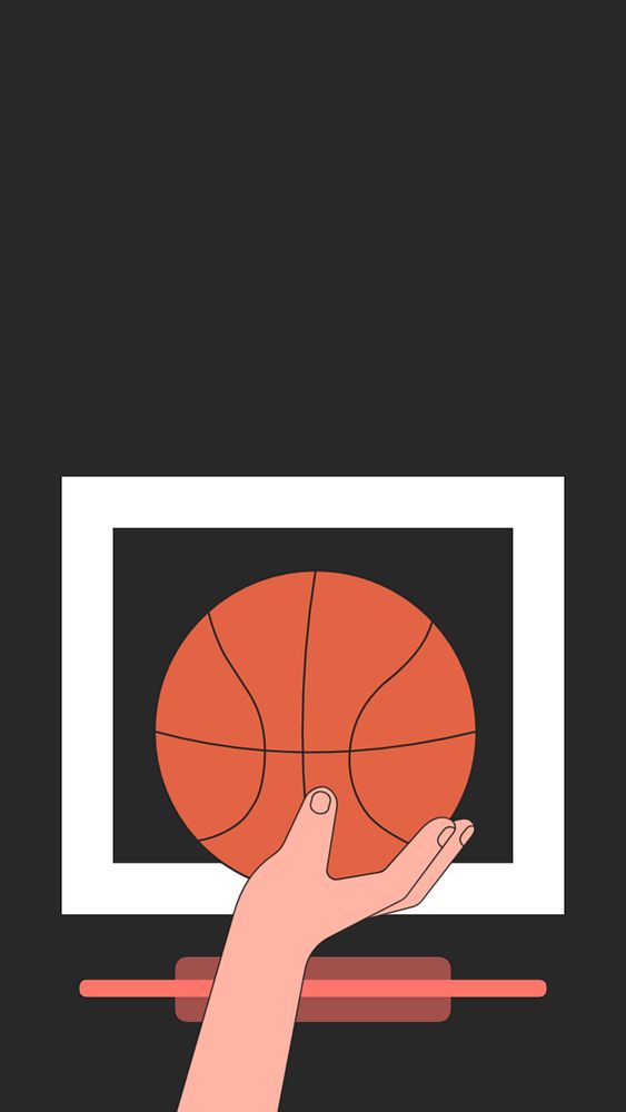 Basketball iPhone wallpaper, sports illustration, editable design