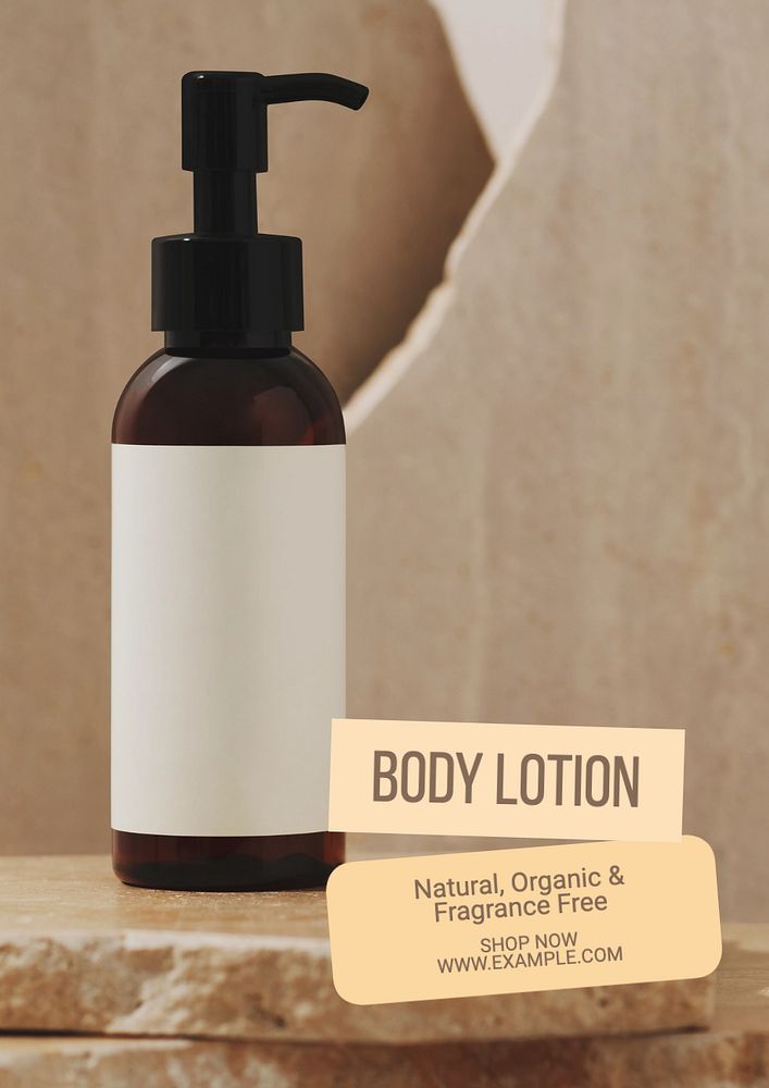 Body lotion  poster template, editable text and design