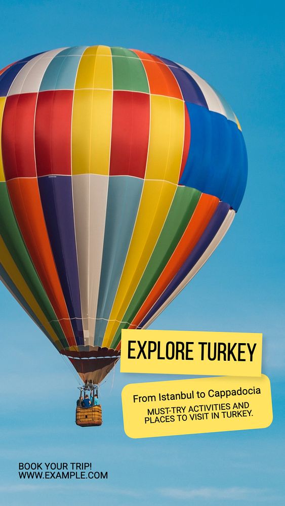 Explore Turkey Instagram story template, editable text