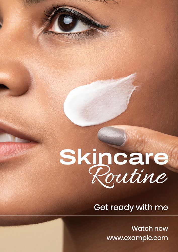 Skincare routine  poster template, editable text and design