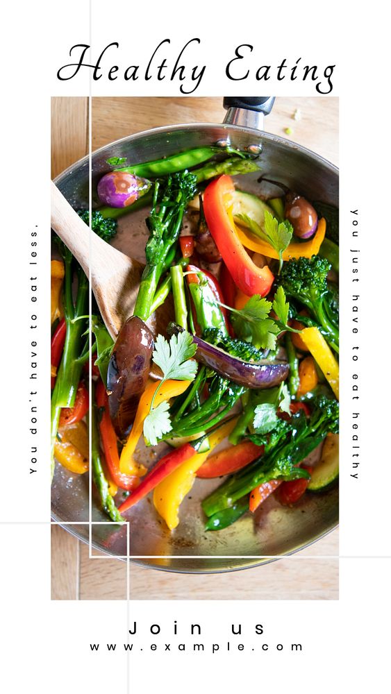 Healthy eating  Instagram story template, editable text