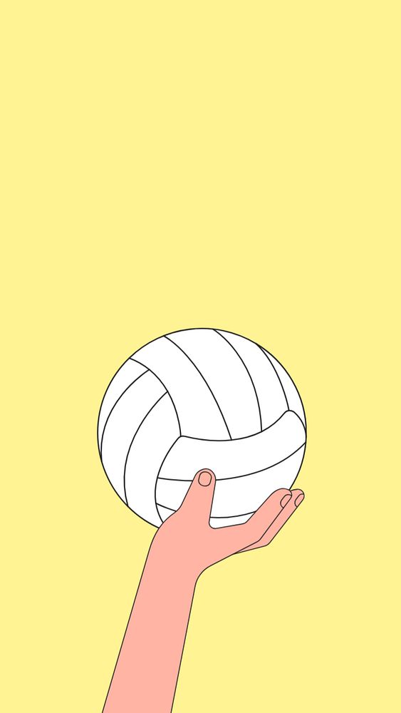 White volleyball iPhone wallpaper, sports illustration, editable design