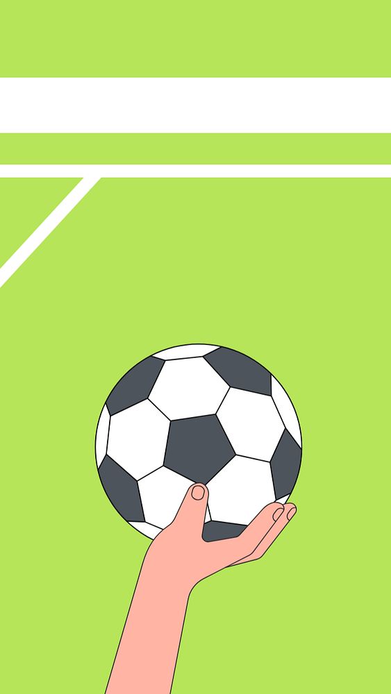 Football iPhone wallpaper, sports illustration, editable design