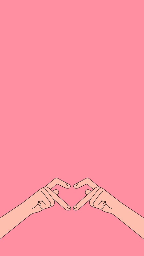 Heart hand gestures iPhone wallpaper, love sign illustration, editable design