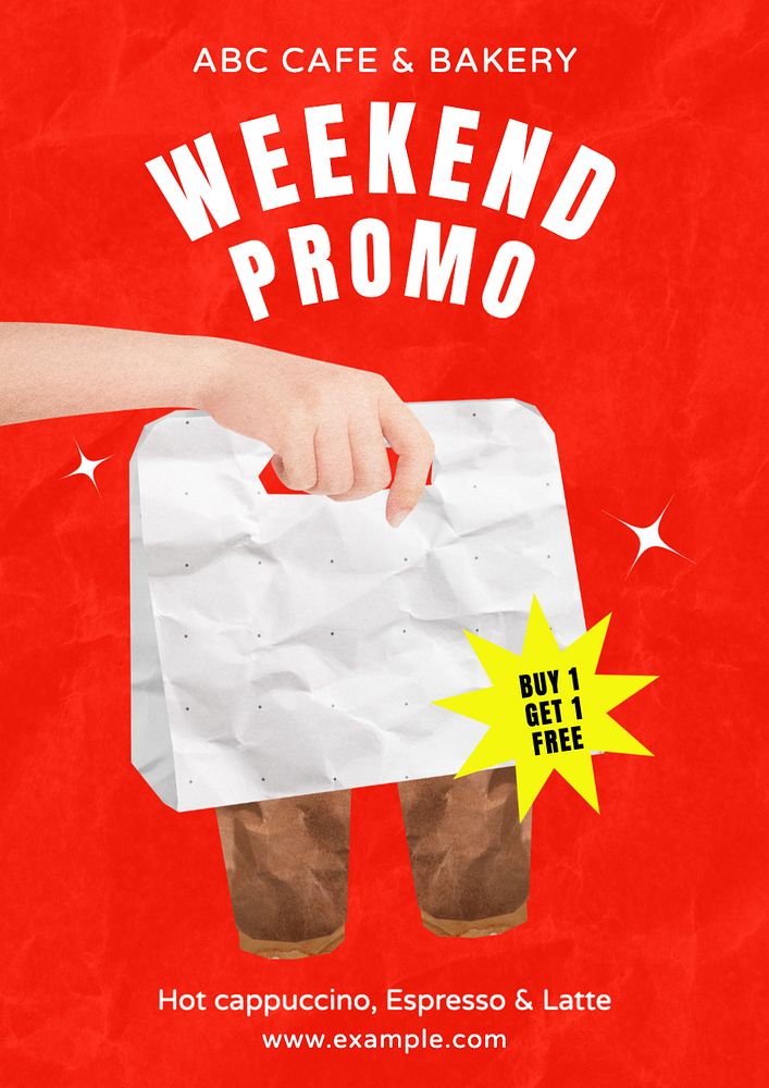 Weekend promotion   poster template, editable text and design