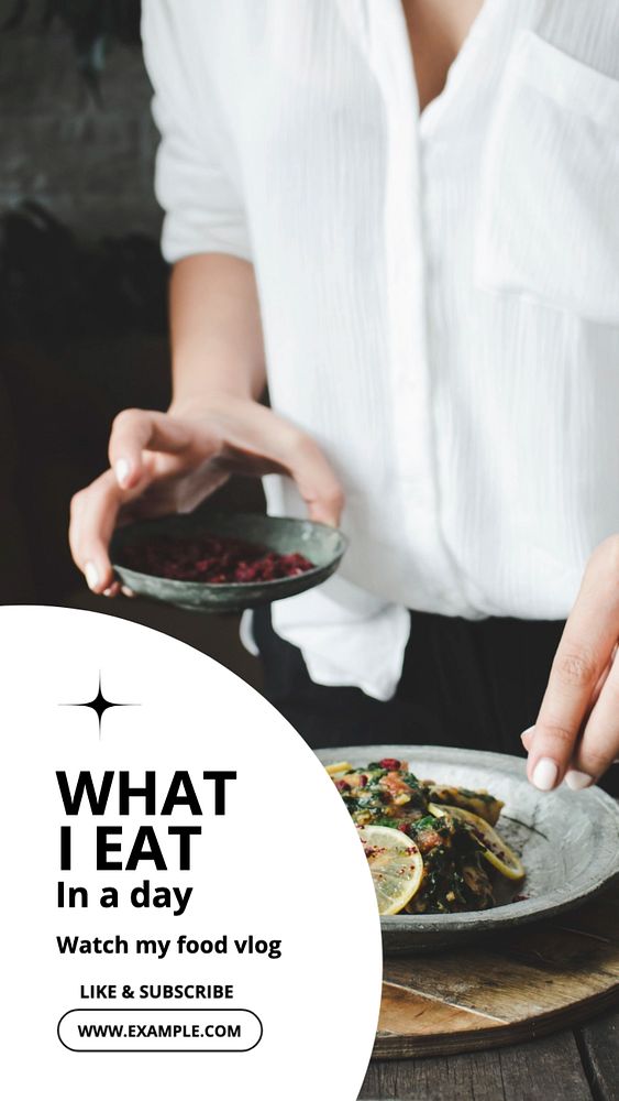 What i eat Instagram story template, editable text