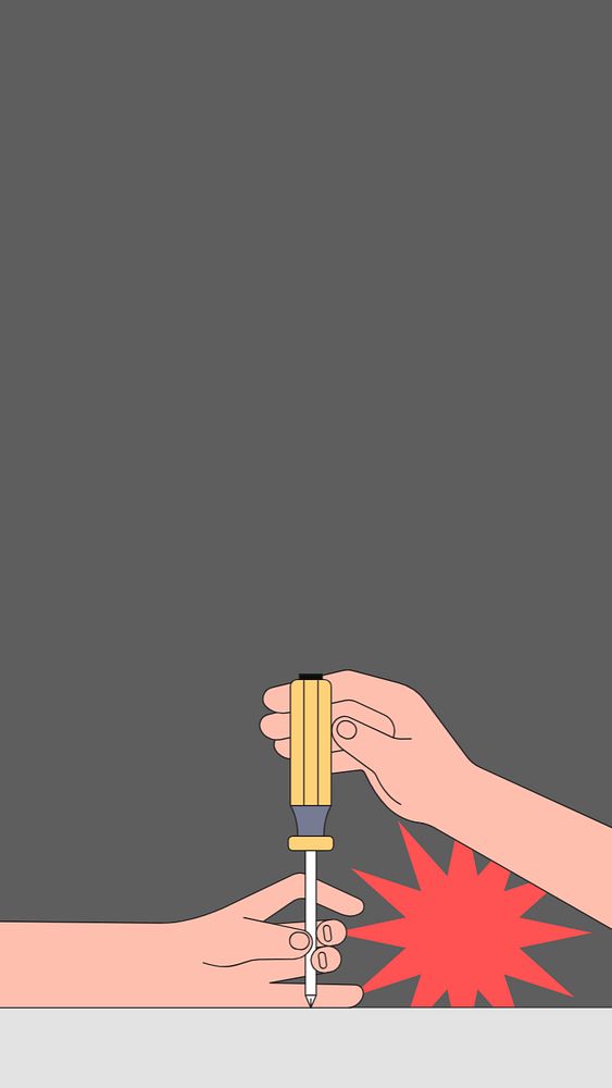 Screwdriver iPhone wallpaper, technician illustration, editable design