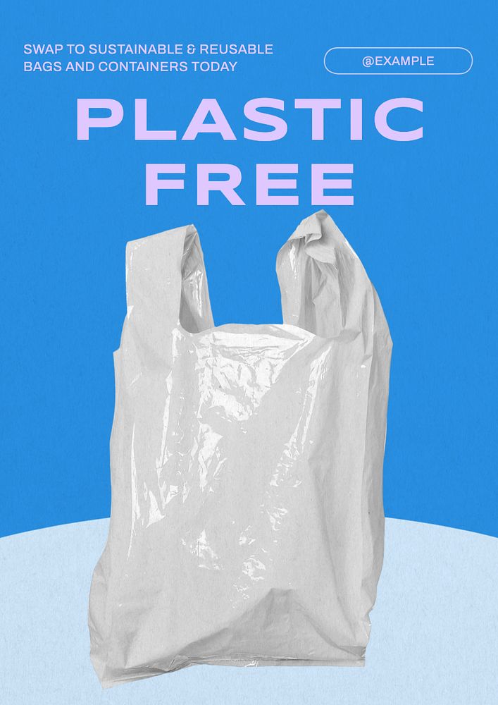 Plastic free poster template, editable text and design