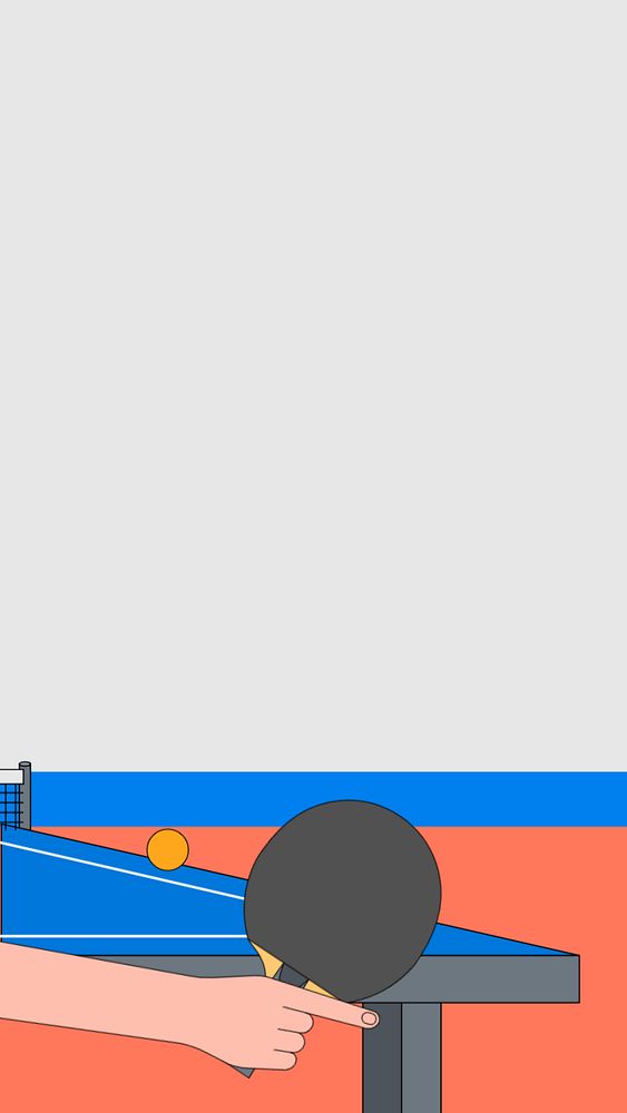 Ping pong iPhone wallpaper, sports illustration, editable design