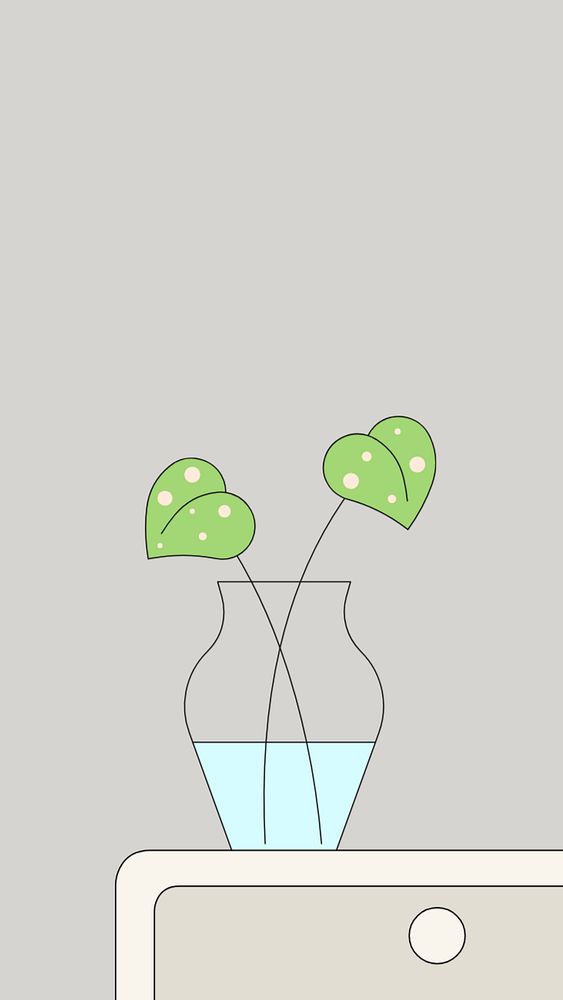 Houseplant vase iPhone wallpaper, editable design