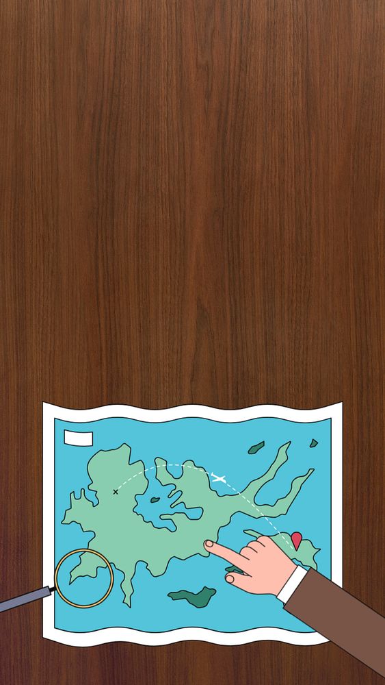 Hand pointing map iPhone wallpaper, editable design