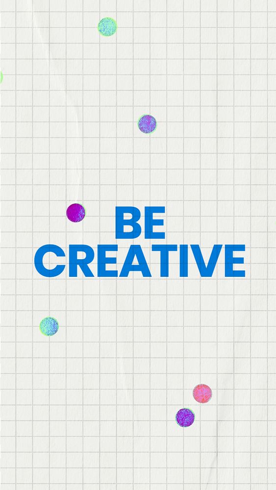 Be creative Instagram story template, editable text