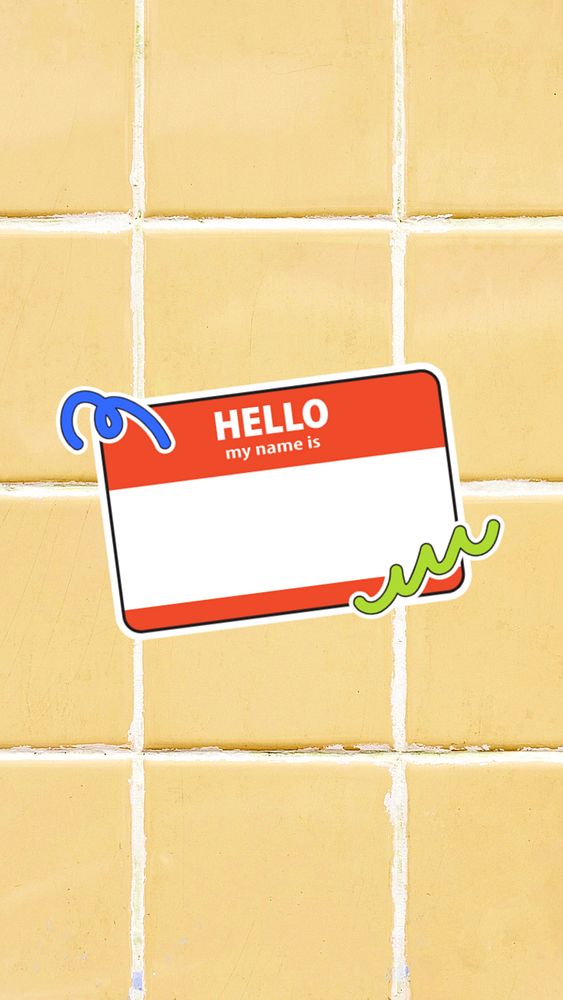 Hello my name is badge, editable design