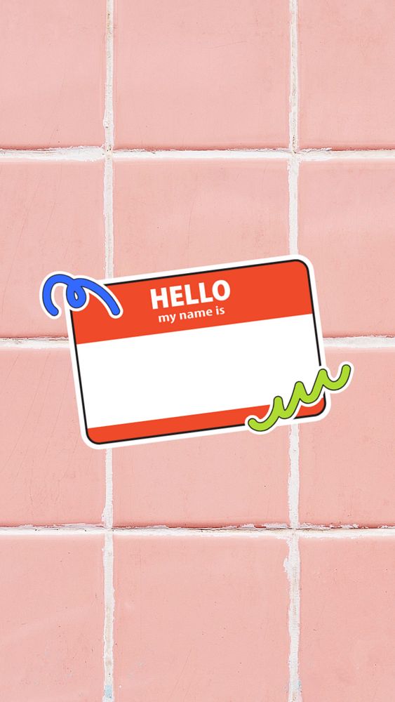 Hello my name is badge, editable design