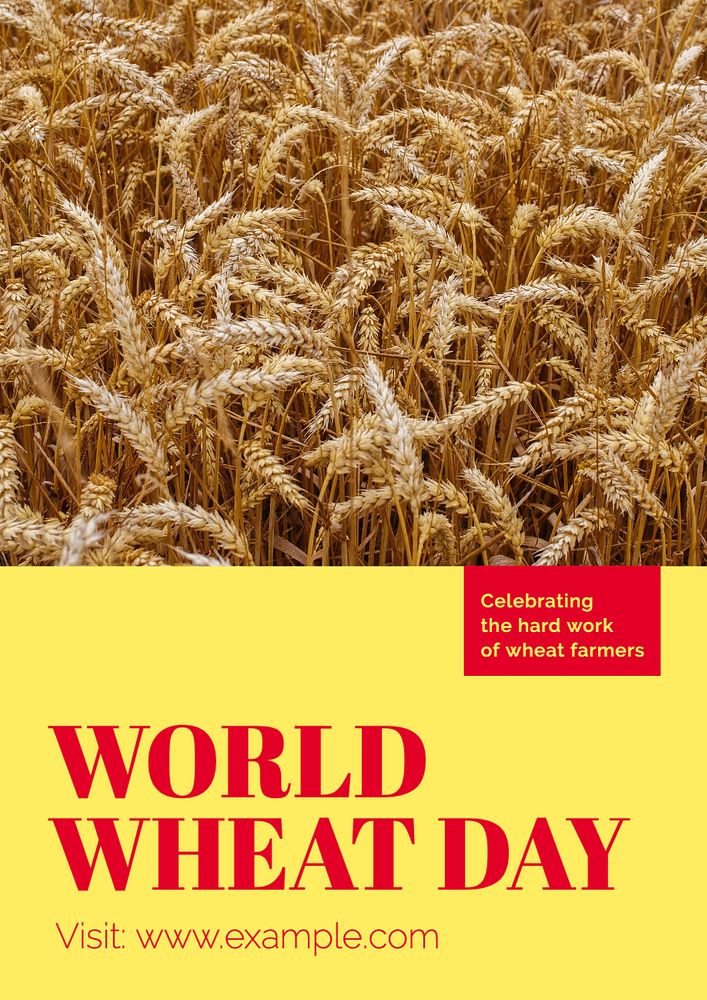 World wheat day  poster template, editable text and design