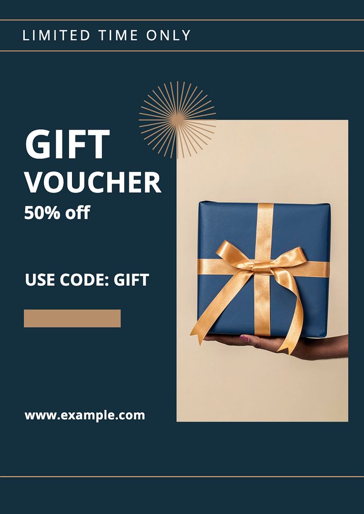 GIft voucher  poster template, editable text and design