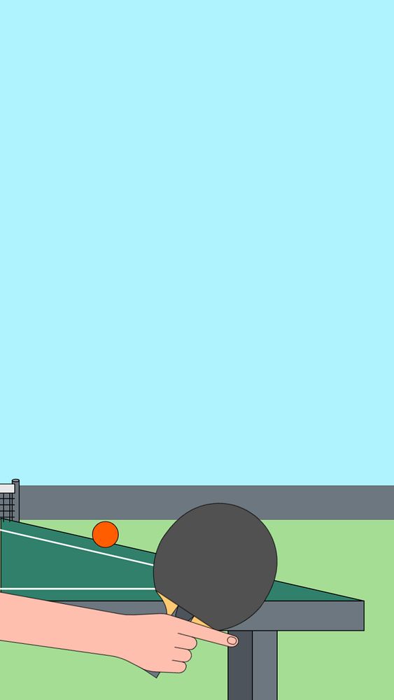 Ping pong with paddles iPhone wallpaper, sports illustration, editable design