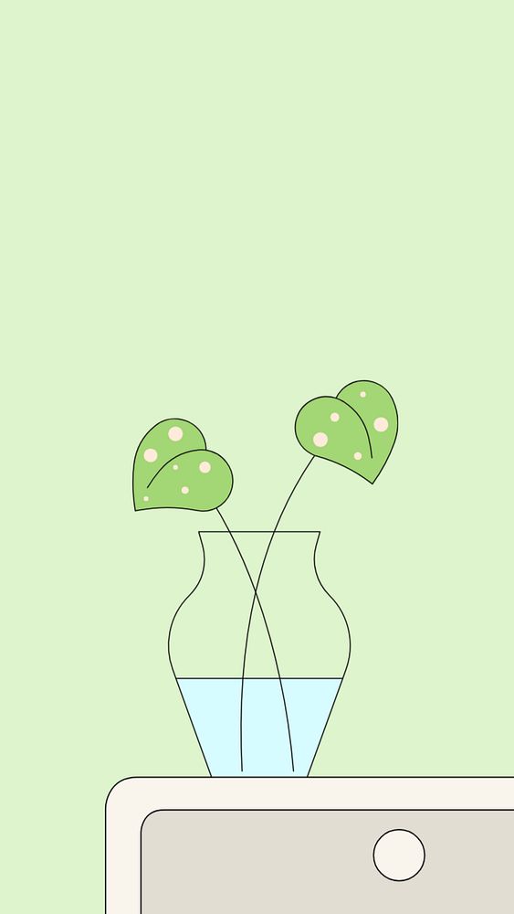 Houseplant vase iPhone wallpaper, editable design