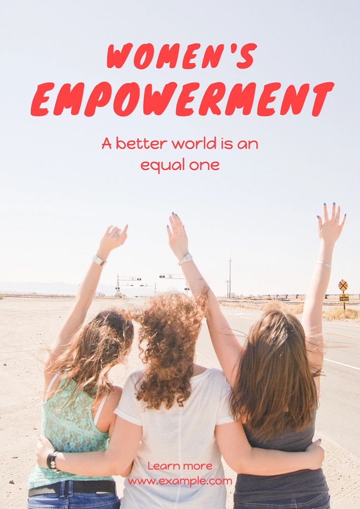 Women's empowerment  poster template, editable text and design