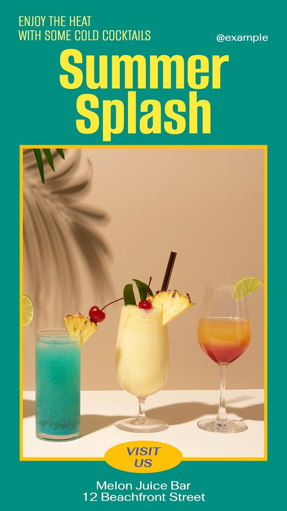 Summer splash  Instagram story template, editable text