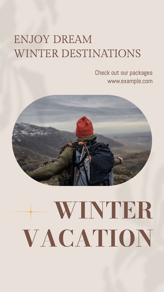 Winter vacation  Instagram story template, editable text