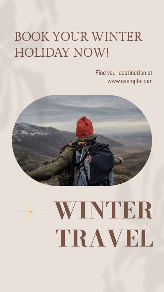 Winter travel  Instagram story template, editable text