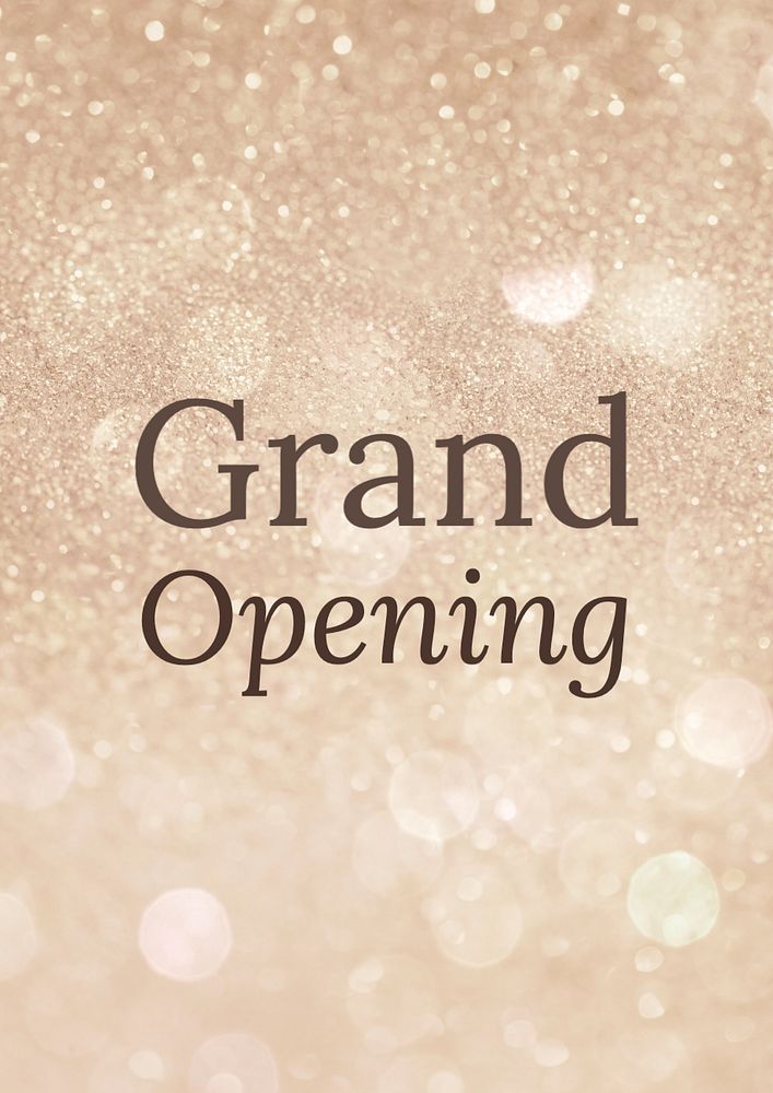 Grand opening poster template, editable text and design