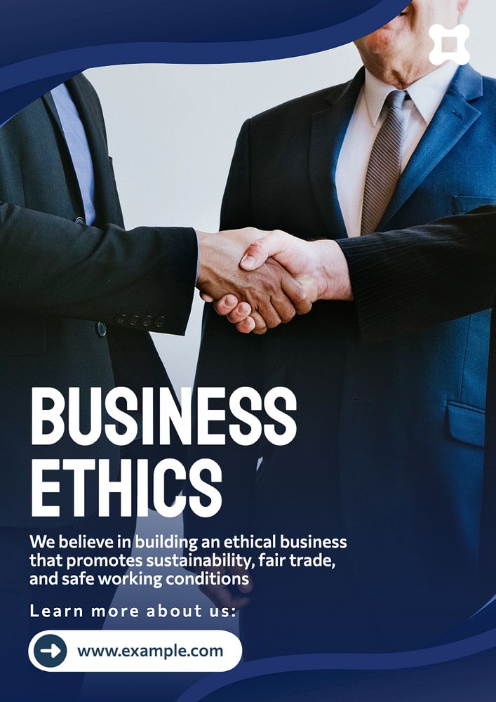 Business ethics  poster template, editable text and design