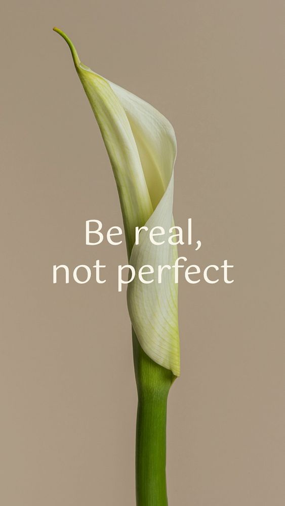 Be real, not perfect  Instagram story template, editable text