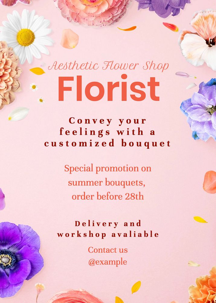 Florist template, editable design