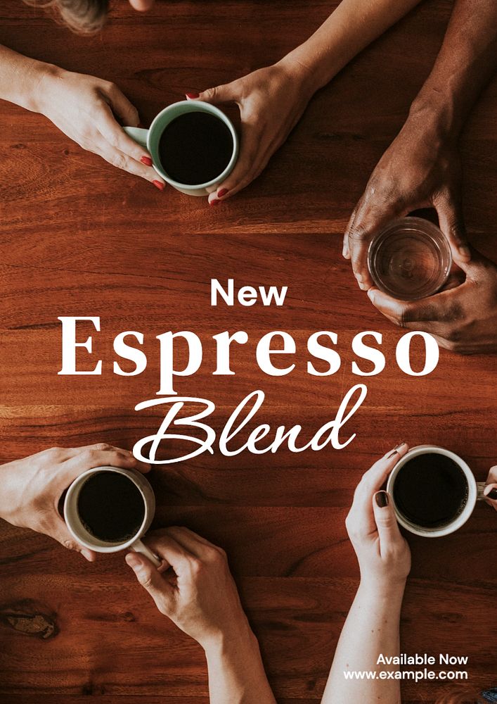 Espresso blend poster template, editable text and design