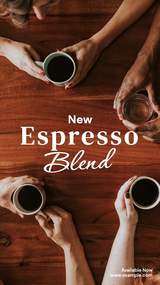 Espresso blend Instagram story template, editable text