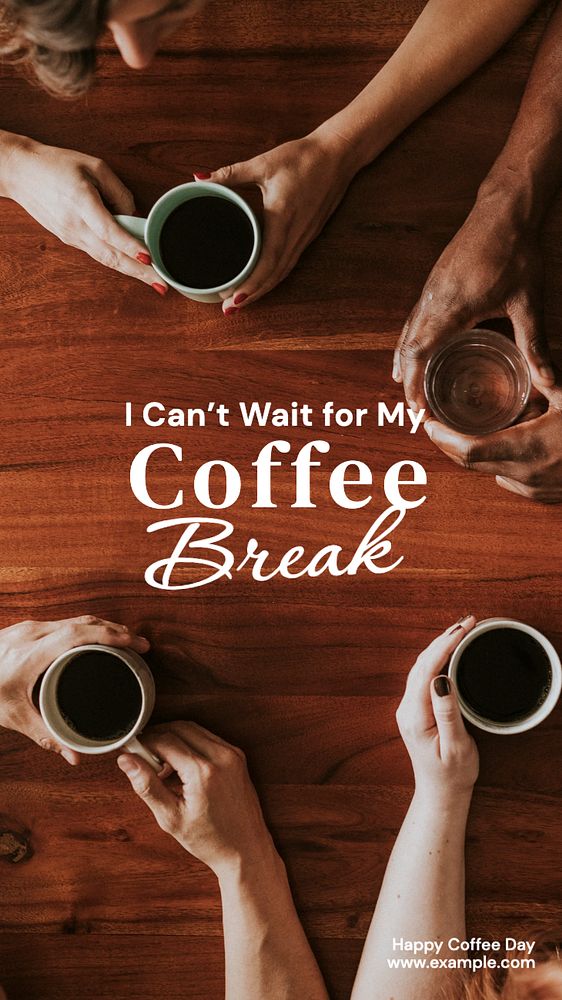 Coffee break Instagram story template, editable text