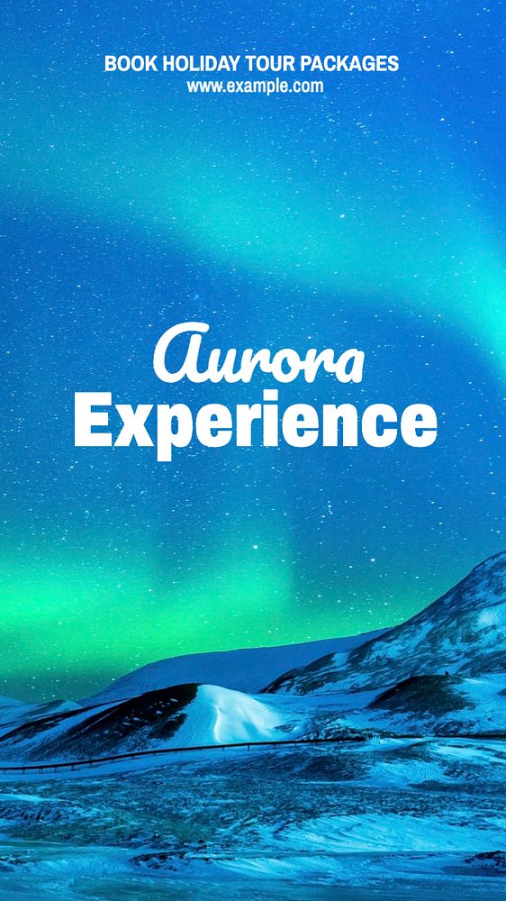 Aurora tour package Instagram story template, editable text