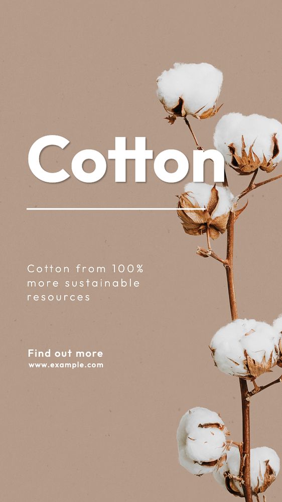 Sustainable recourse cotton Instagram story template, editable text