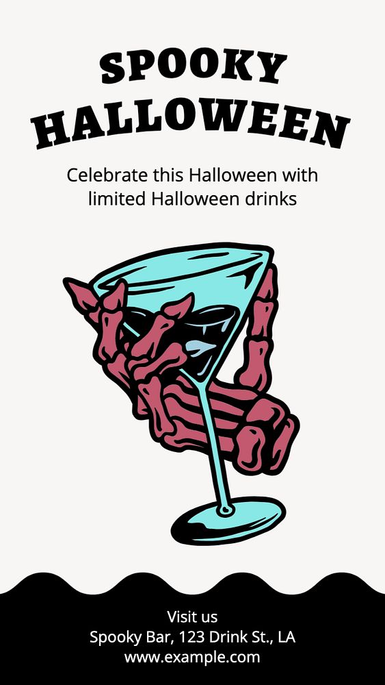 Halloween drinks  Instagram story template, editable text