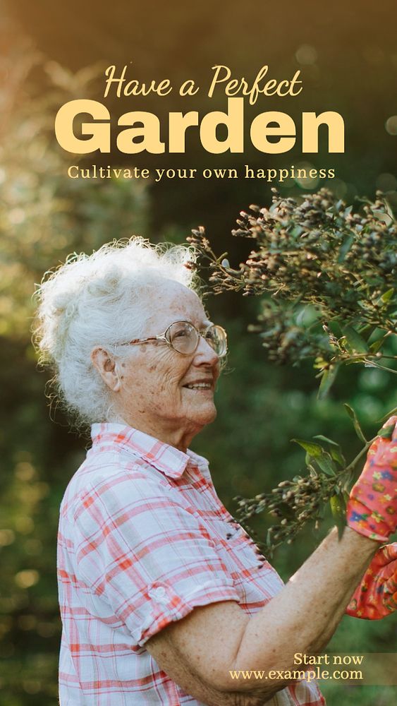 Gardening Instagram story template, editable text