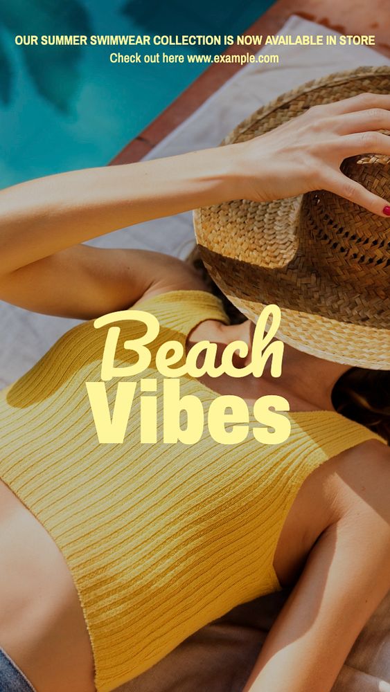 Beach vibes Instagram story template, editable text