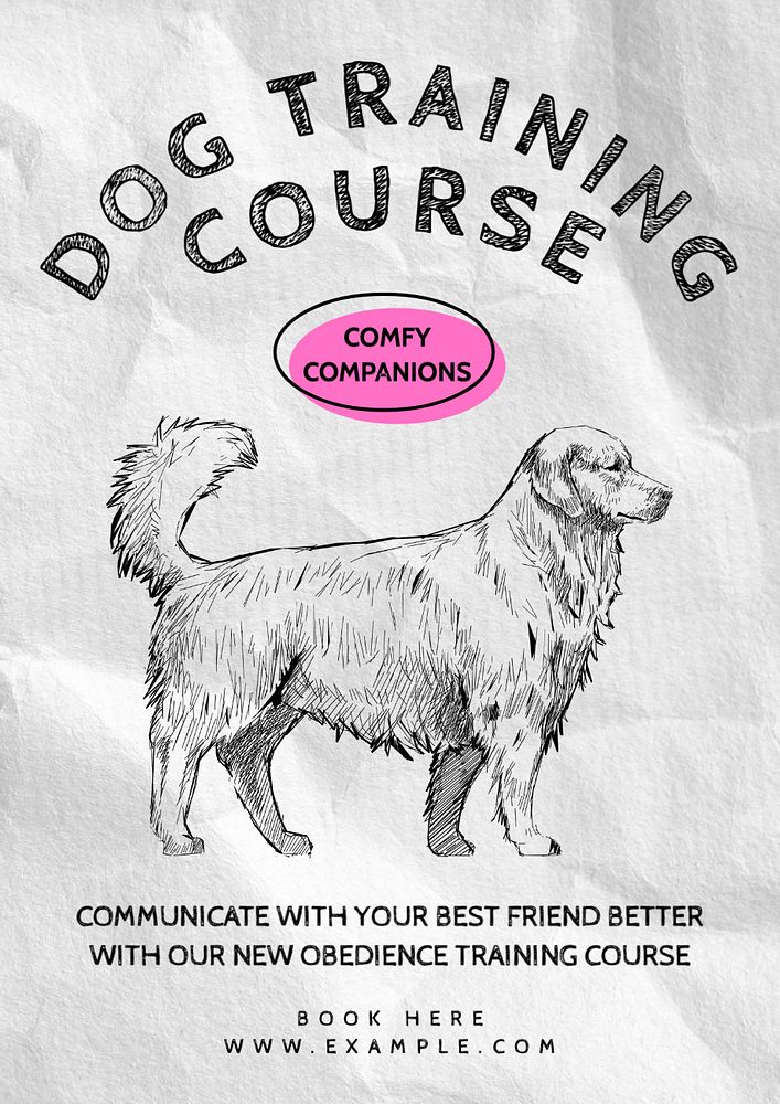 Dog training   poster template, editable text and design