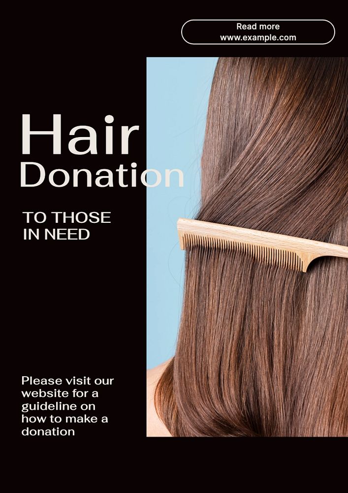 Hair donation  poster template, editable text and design