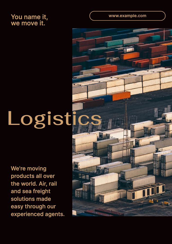 Logistics  poster template, editable text and design