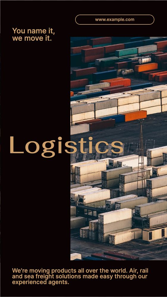 Logistics  Instagram story template, editable text