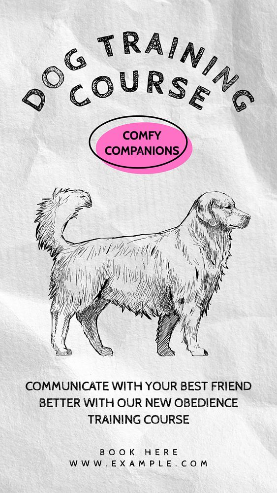 Dog training  Instagram story template, editable text