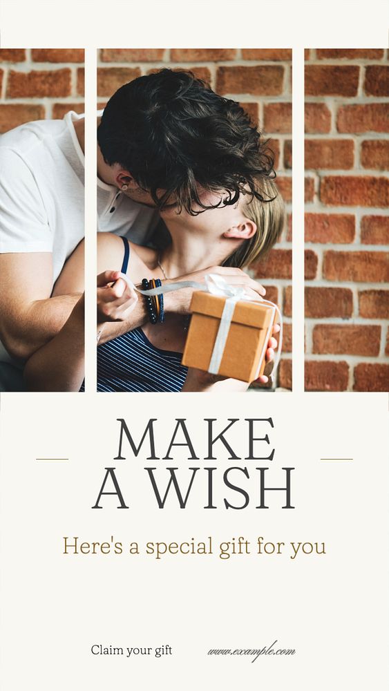 Make a wish  Instagram story template, editable text