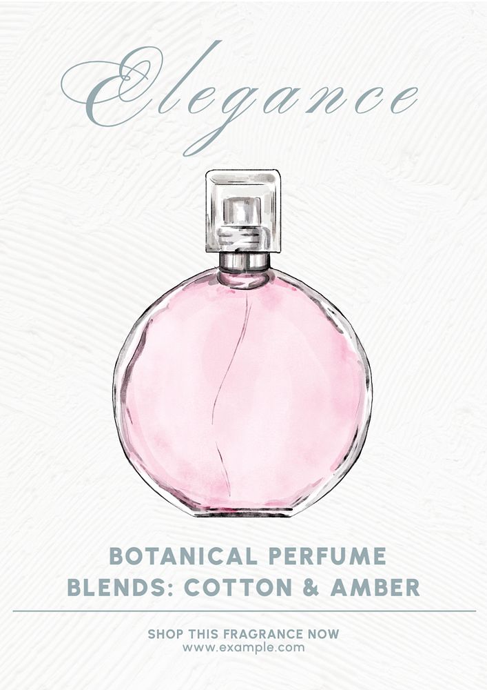 Perfume branding   poster template, editable text and design