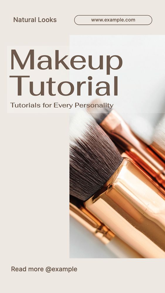 Makeup tutorial  Instagram story template, editable text