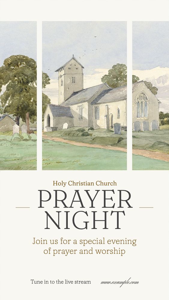 Prayer night  Instagram story template, editable text