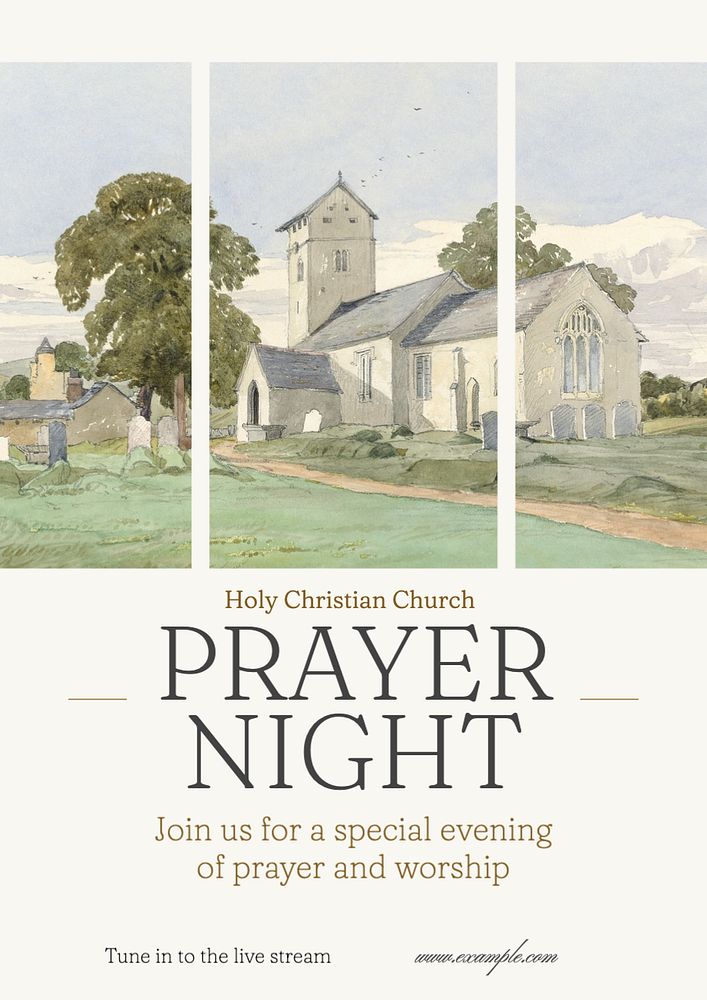 Prayer night  poster template, editable text and design