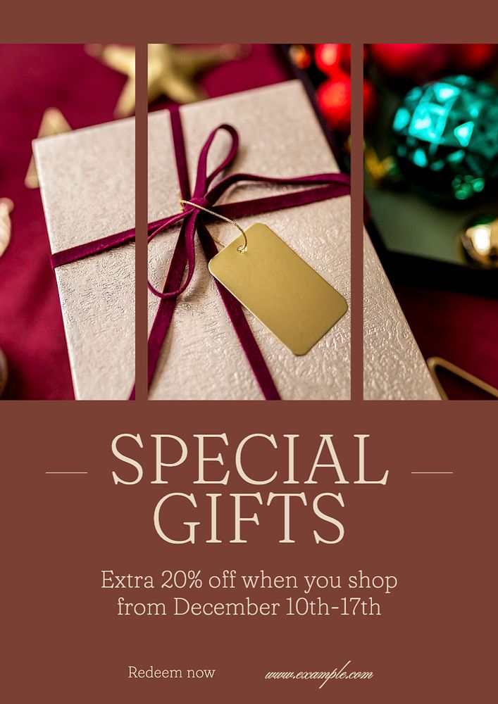 Special gifts  poster template, editable text and design