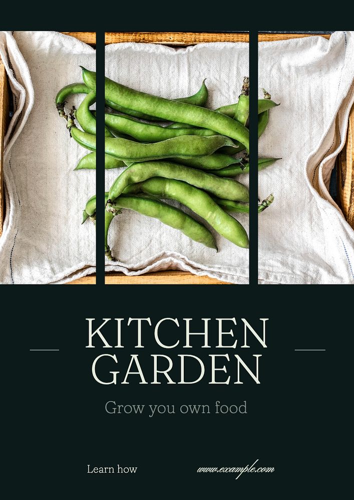 Kitchen garden  poster template, editable text and design